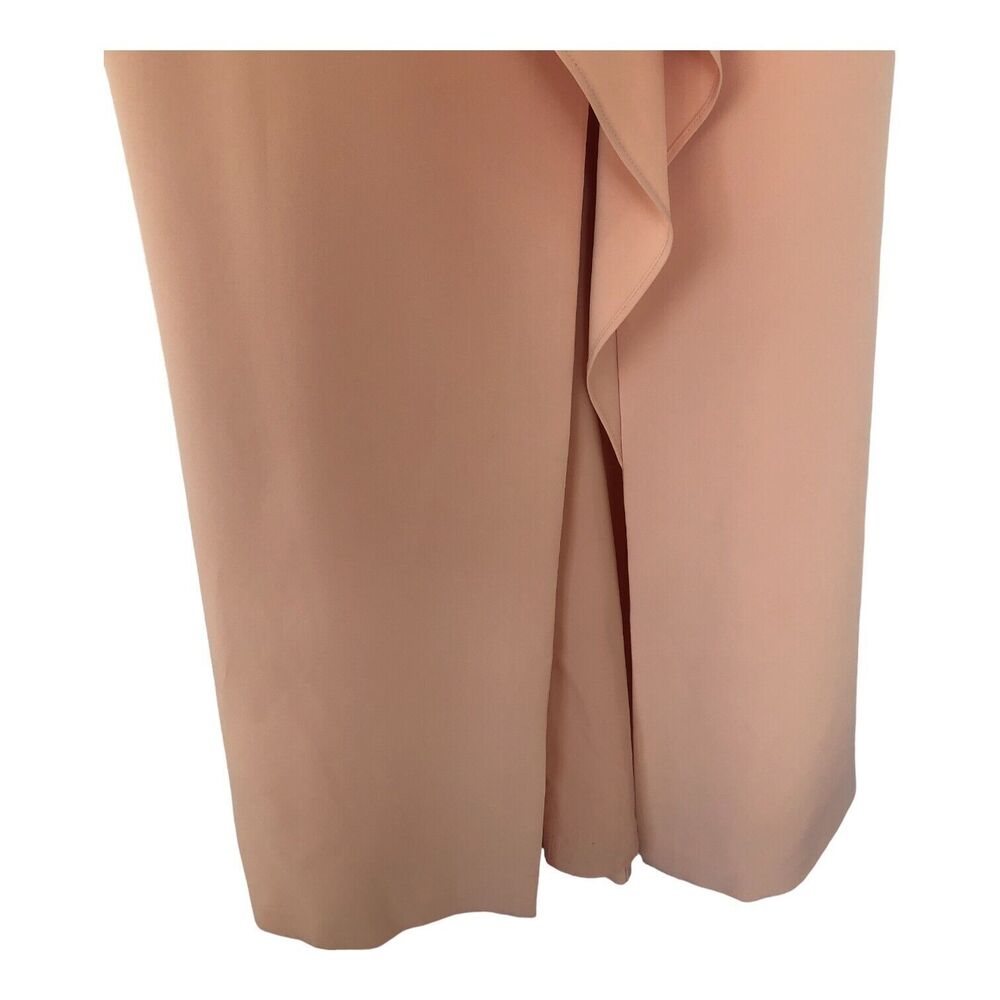 Eliza J‎ Sleeveless Pink Cross Bodice Cascading Ruffle Maxi Gown w/Split Size 12 - Picture 10 of 16